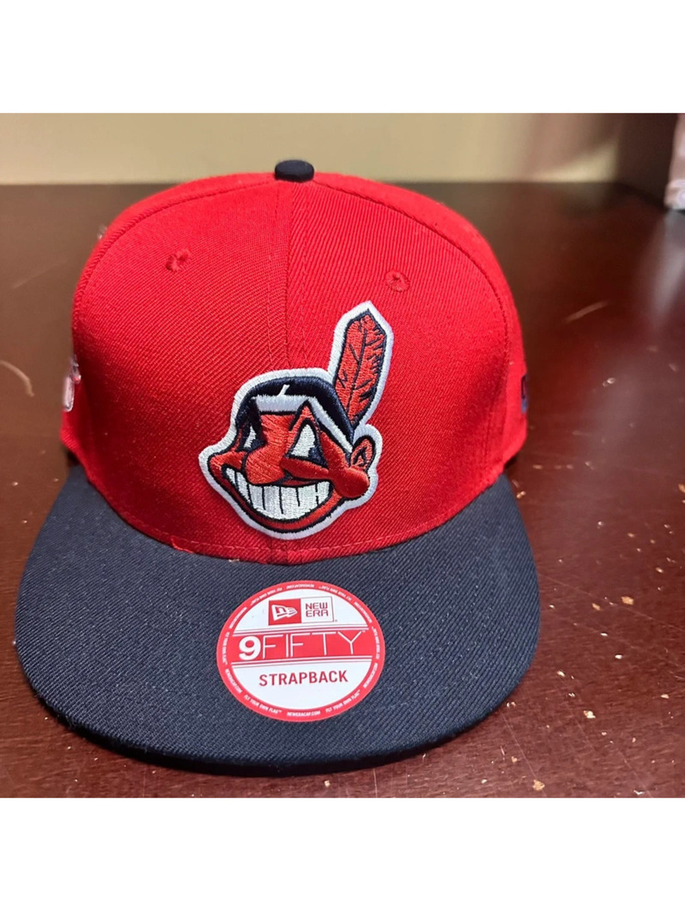 Cleveland Indians red Blue new era strap back hat